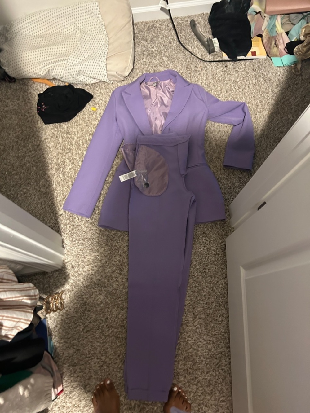 Lavender Women's Tailored Blazer & Pants Set